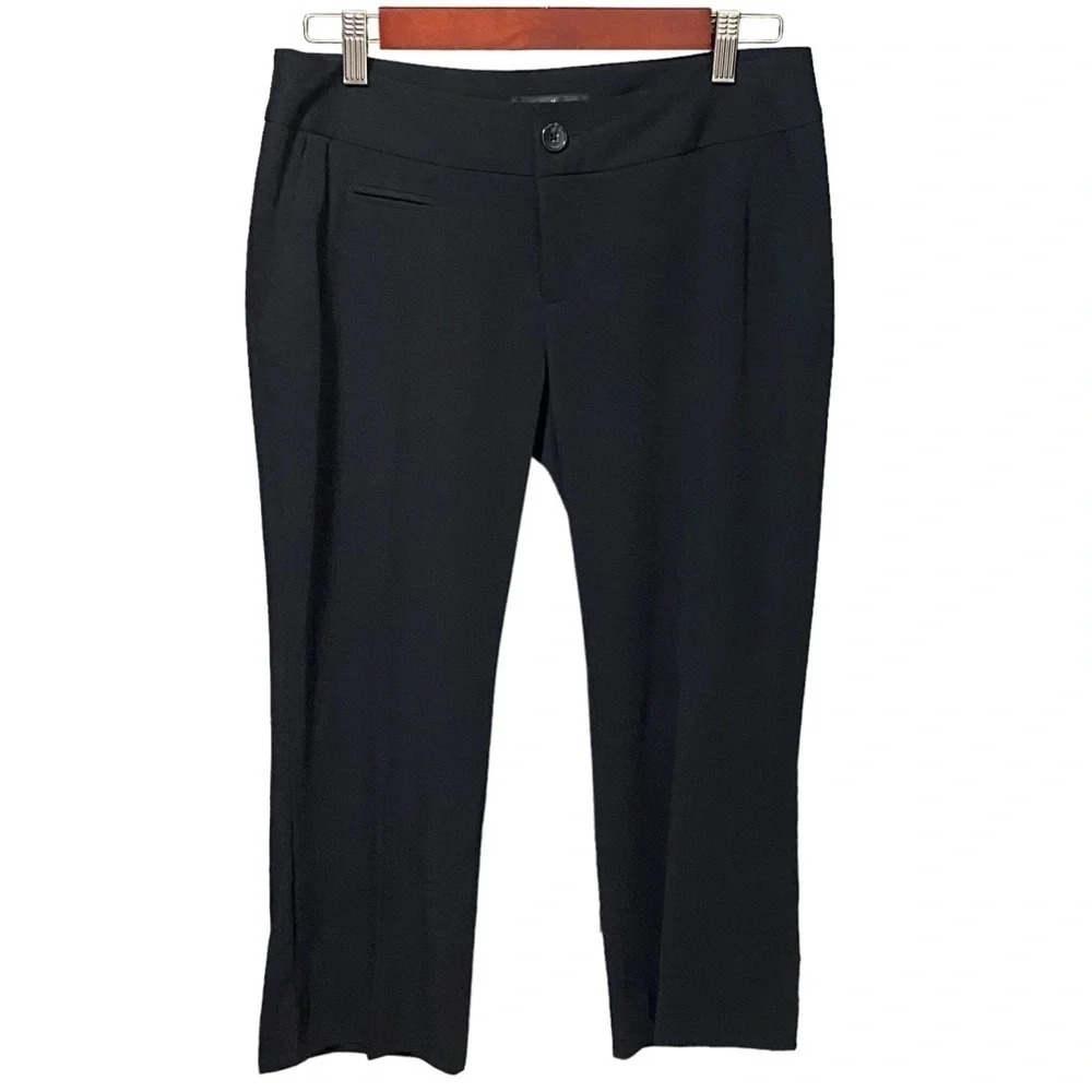 Mossimo Black Cropped Pants Size 4 Modern Fit Stretch Minimalist Business Casual